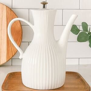 Vintage 1950s Ernest Sohn Hall Ribbed Coffee Pot with Lid MCM USA